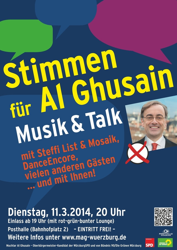 "Stimmen für Al Ghusain!" ein Abend mit Musik & Worten für und mit Muchar Al Ghusain (OB-Kandidat)