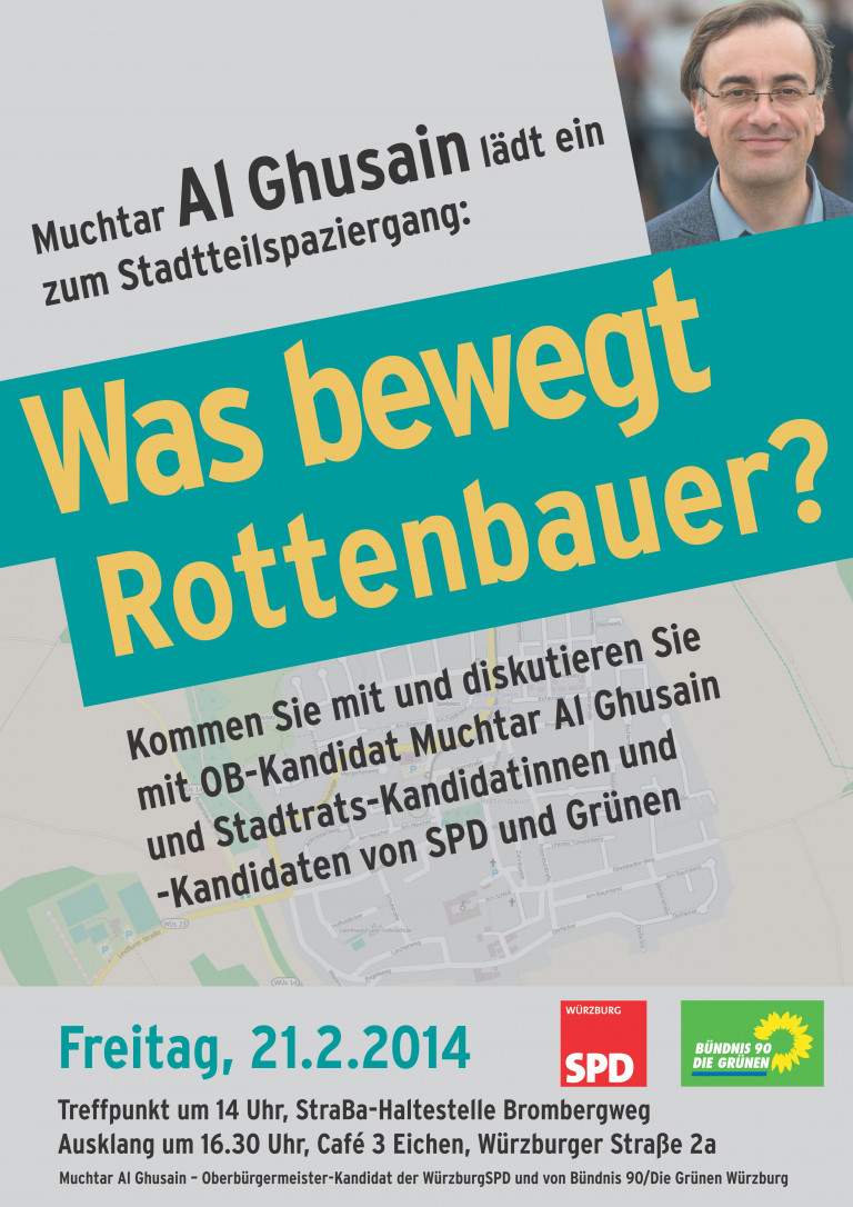 StadtteilSpaziergang mit OB-Kandidat Muchtar Al Ghusain "Was bewegt Rottenbauer?"