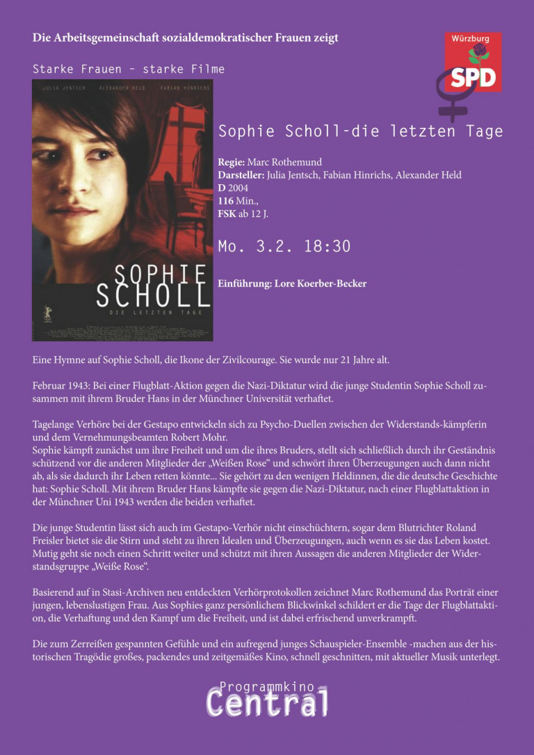 Asf: Starke Frauen – starke Filme: Sophie Scholl